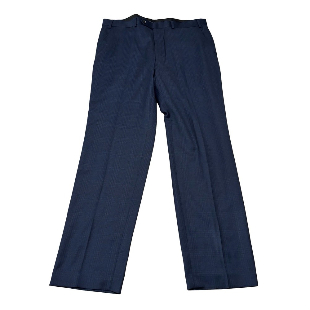Lauren Ralph Lauren Men's Navy Check Pattern Dress Pants Wool Blend Sz 36 x 32